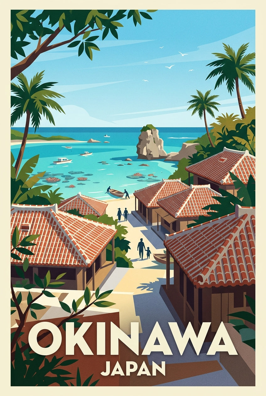 Affiche d'Okinawa, poster paysage Japonais | Afich