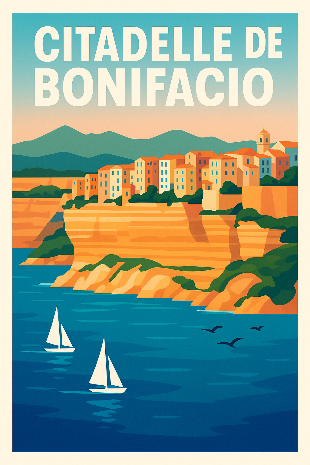 Affiche de Citadelle de Bonifacio - L'éclat de la Corse entre ciel et mer