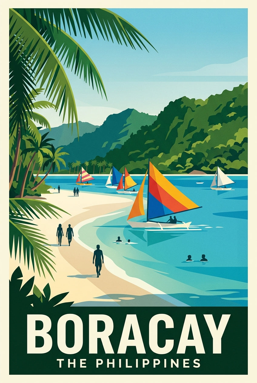 Poster Boracay, Philippines, plage tropicale | Afich