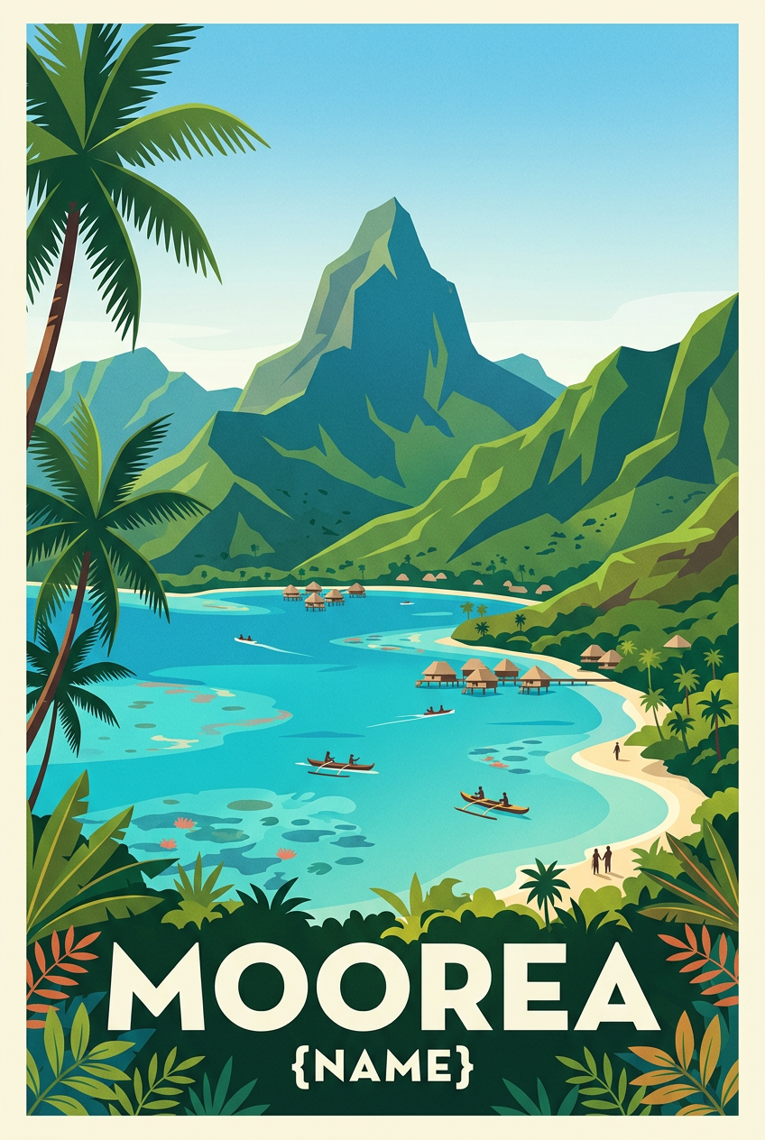 Poster de Moorea, paysage de Polynésie française | Afich