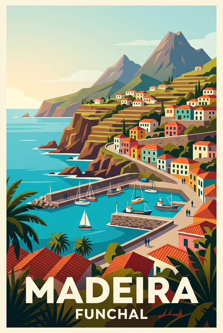 Poster de Madère, port de Funchal | Afich