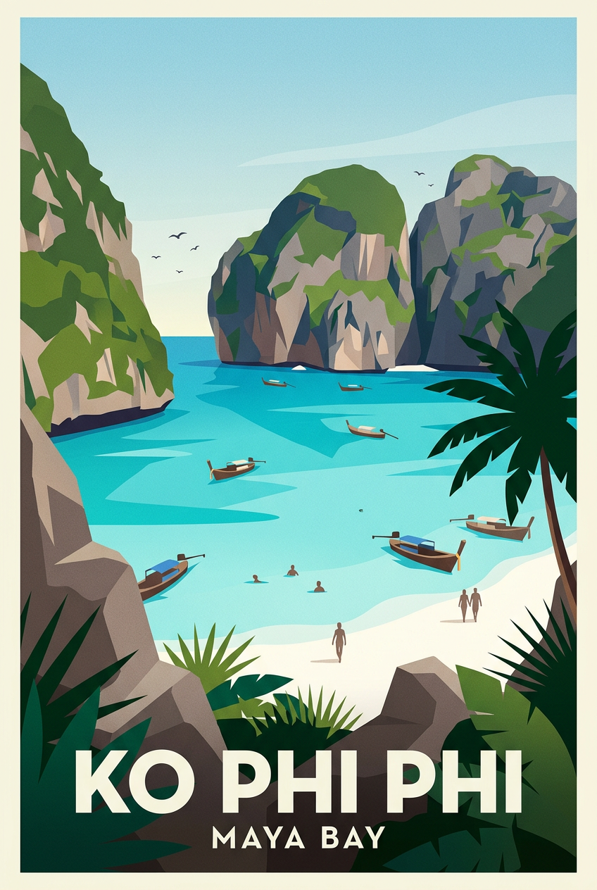 Affiche de Ko Phi Phi, Maya Bay Thaïlande | Afich