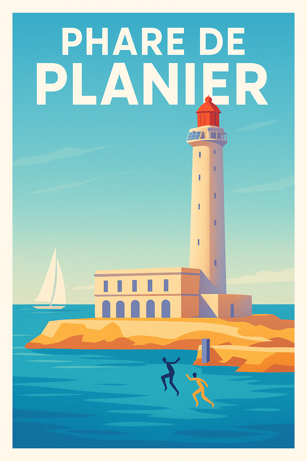 Affiche de Phare de Planier - L'éclat de la Méditerranée au large de Marseille