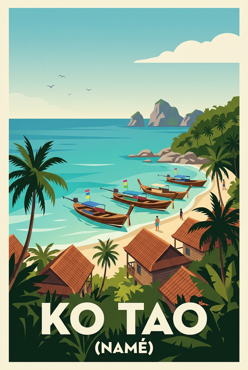 Affiche de Ko Tao, poster plage de Thaïlande | Afich
