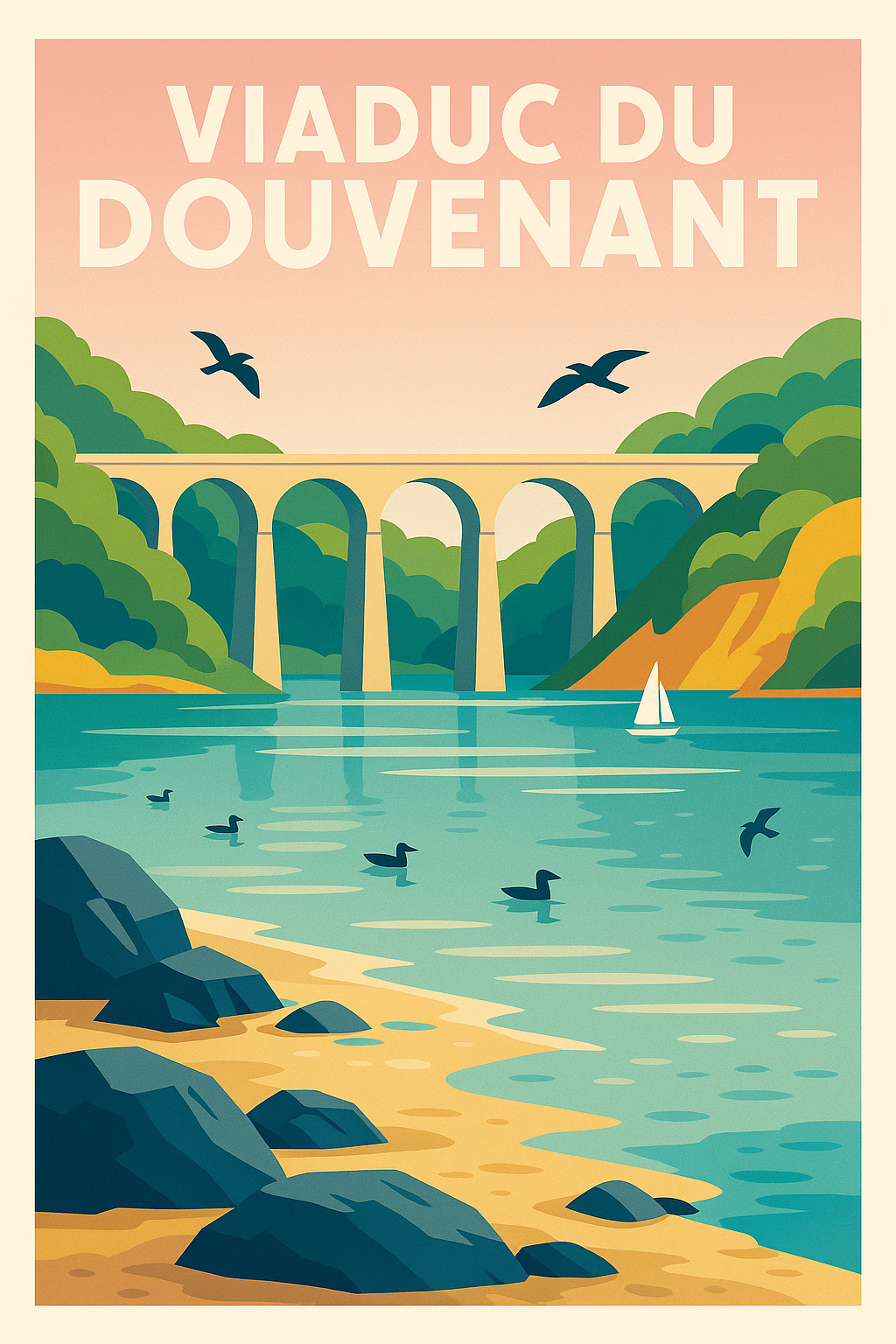 Affiche de Viaduc du Douvenant - L'élégance architecturale de la baie de Saint-Brieuc