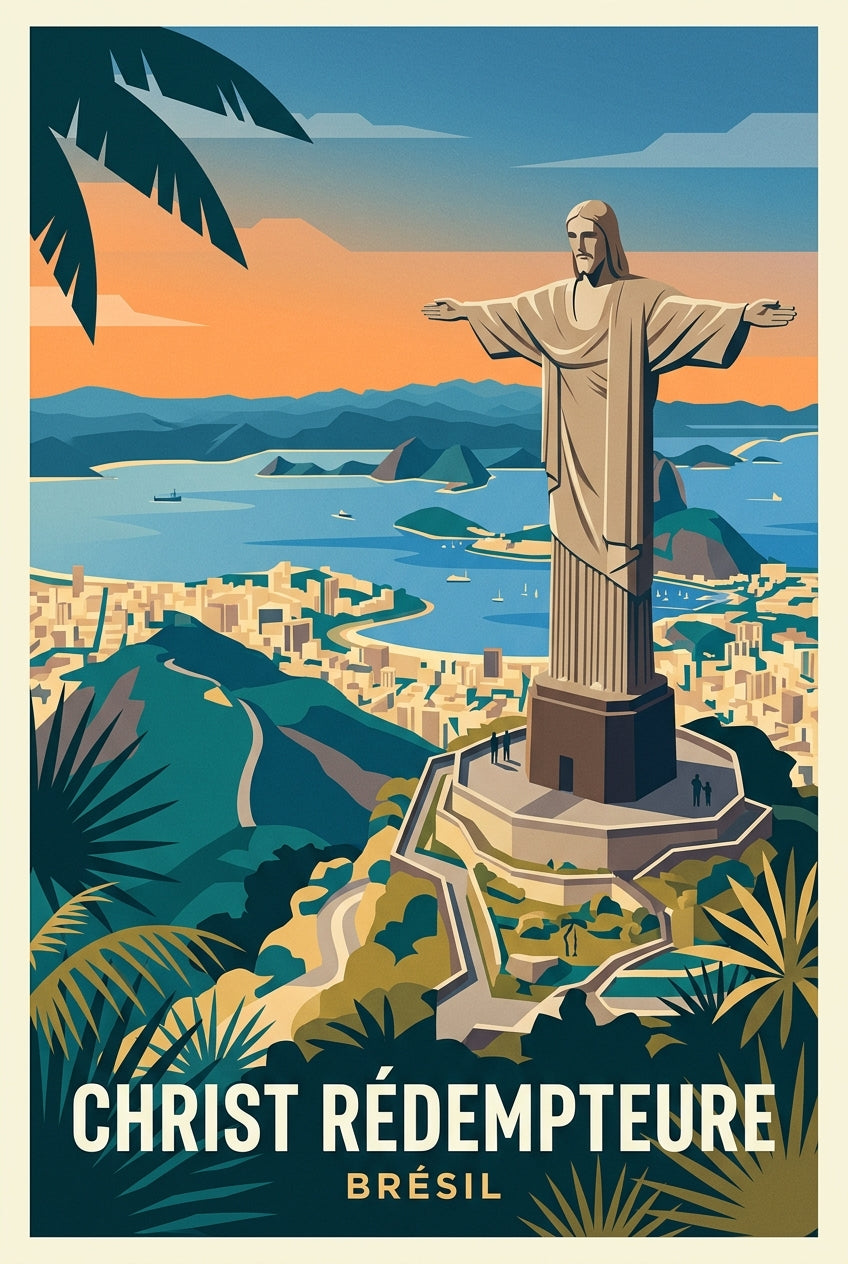 Affiche du Christ Rédempteur, Brésil | Afich