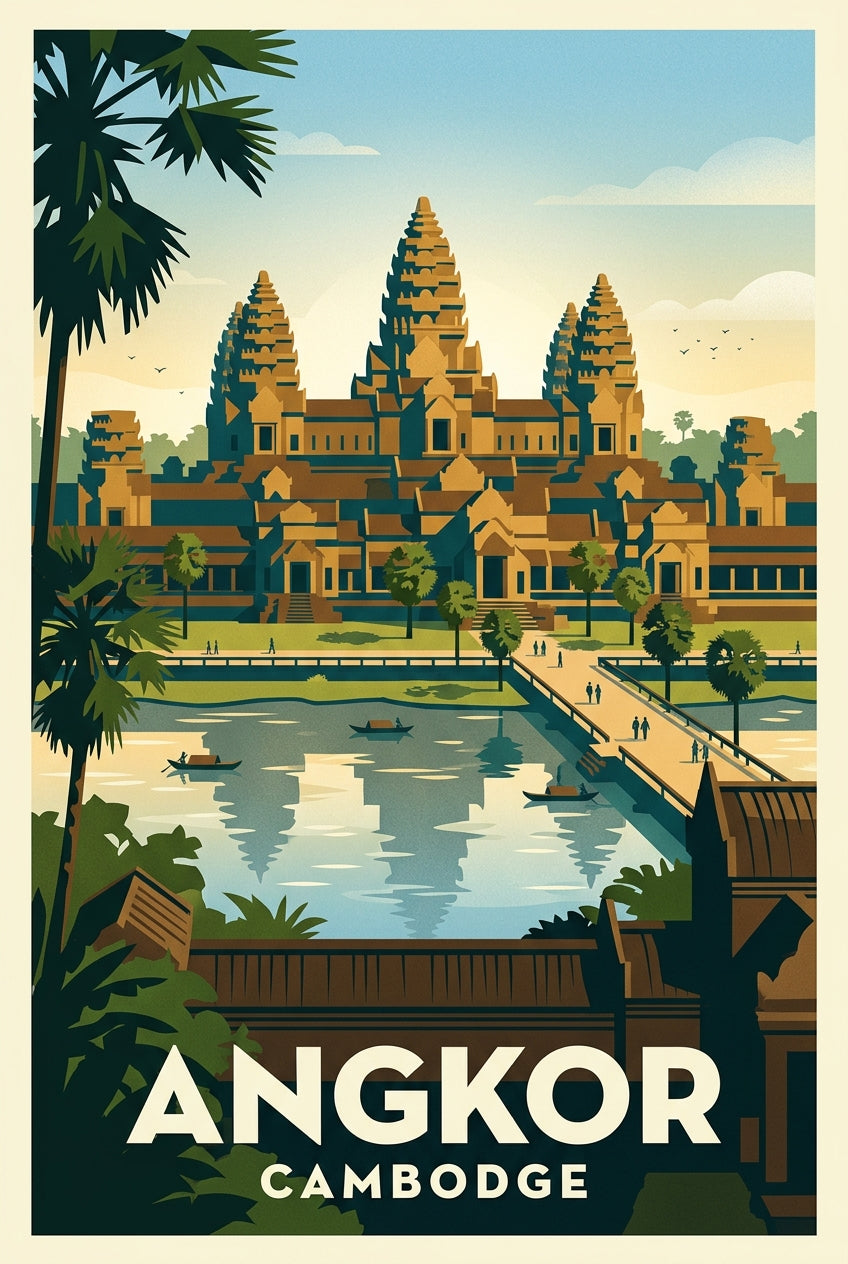 Affiche d'Angkor, poster du Cambodge | Afich