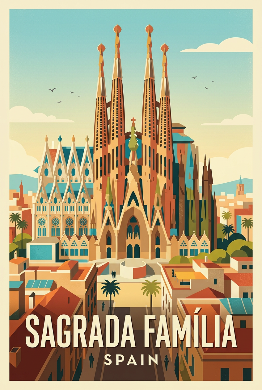 Affiche de la Sagrada Família, poster Espagne | Afich