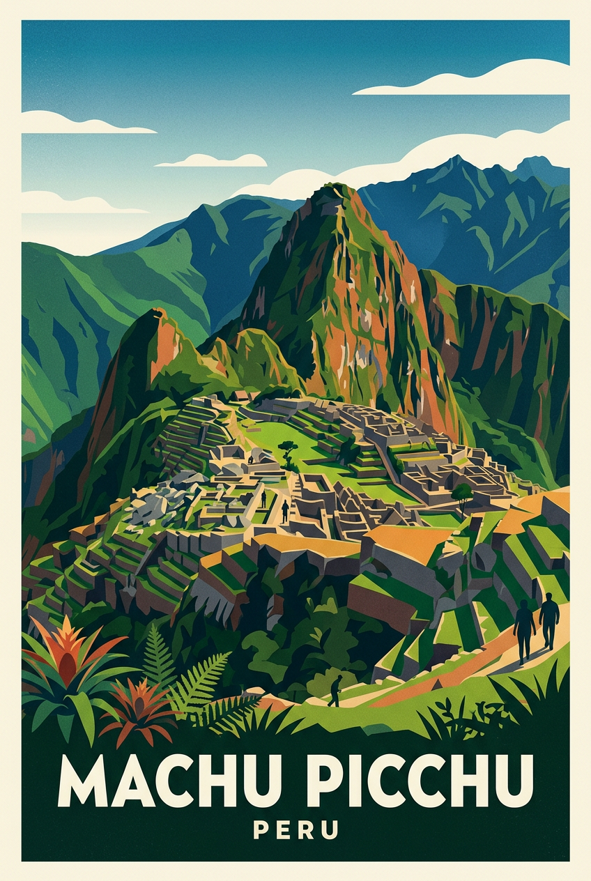 Affiche du Machu Picchu, poster voyage Pérou | Afich
