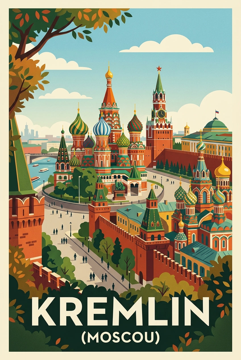 Affiche du Kremlin, poster Moscou Russie | Afich