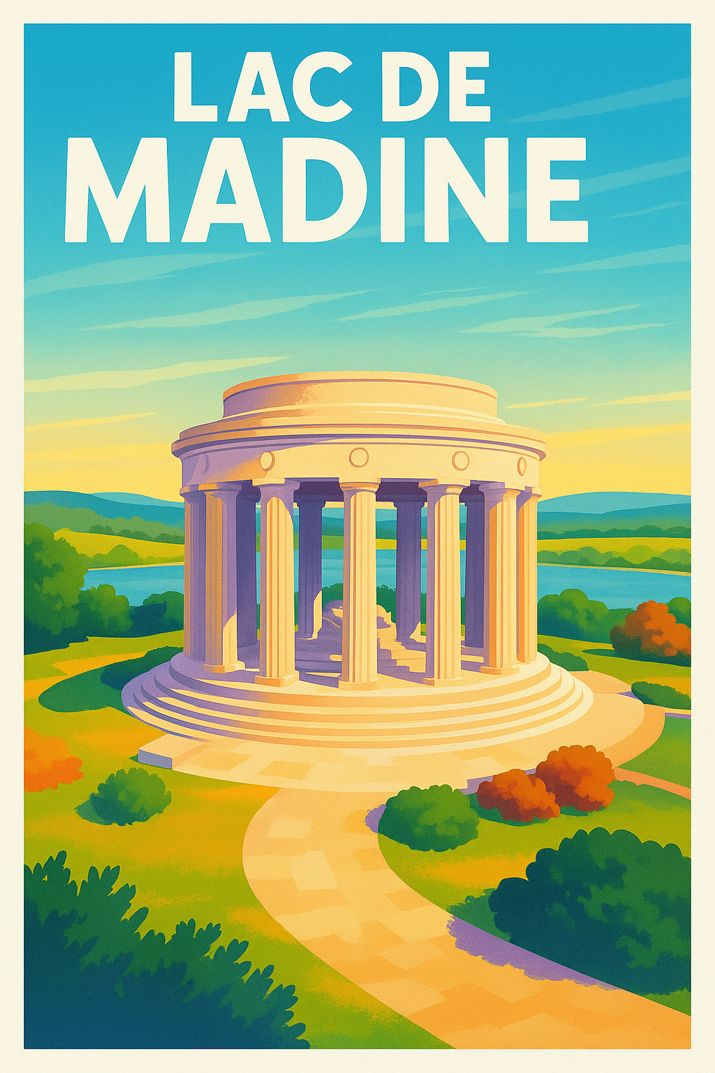 Affiche de Lac de Madine - L'élégance du Mémorial de Montsec en affiche vintage
