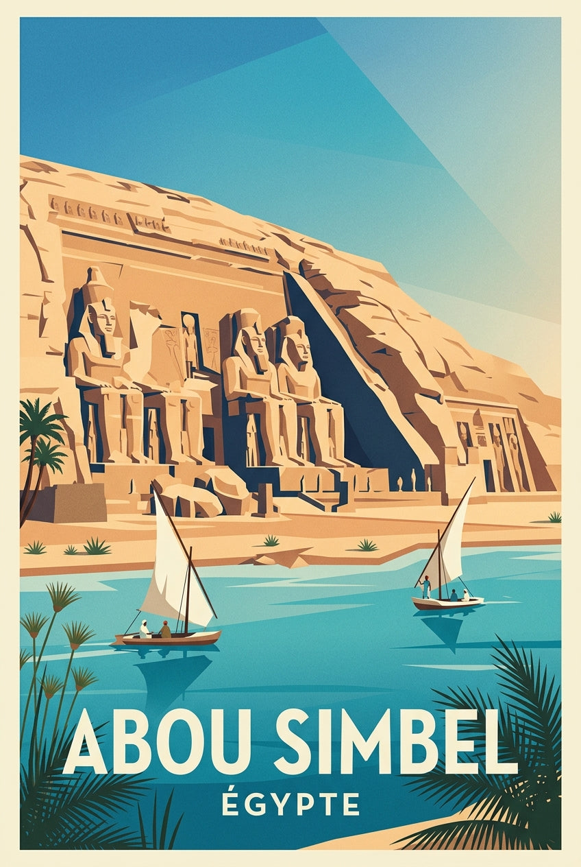 Affiche d'Abou Simbel, Égypte ancienne | Afich