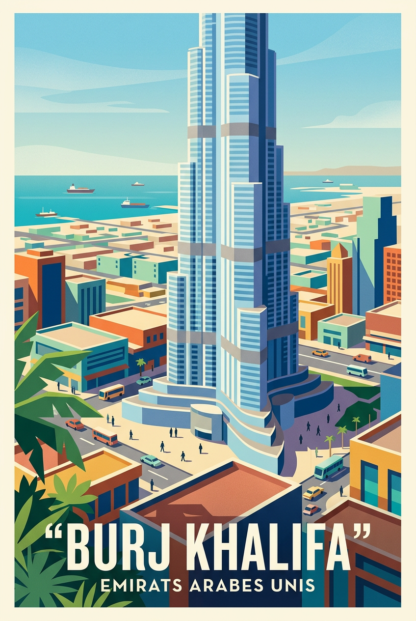 Affiche du Burj Khalifa, poster gratte-ciel | Afich