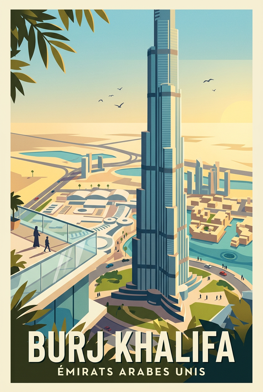 Affiche du Burj Khalifa, poster gratte-ciel | Afich