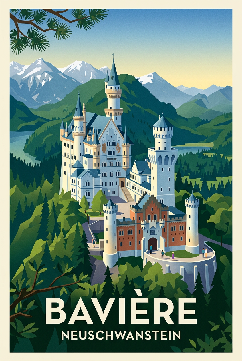 Affiche de Bavière, Neuschwanstein | Afich