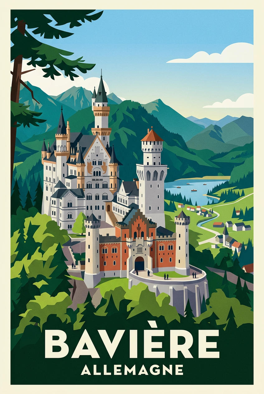 Affiche de Bavière, Neuschwanstein | Afich