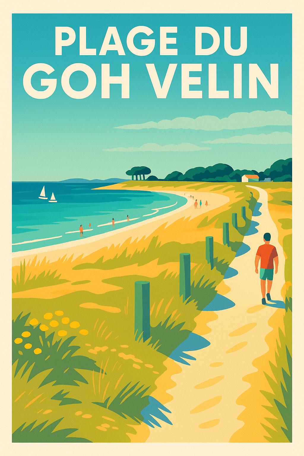 Affiche de Plage du Goh Velin - L'éclat du littoral breton dans votre salon