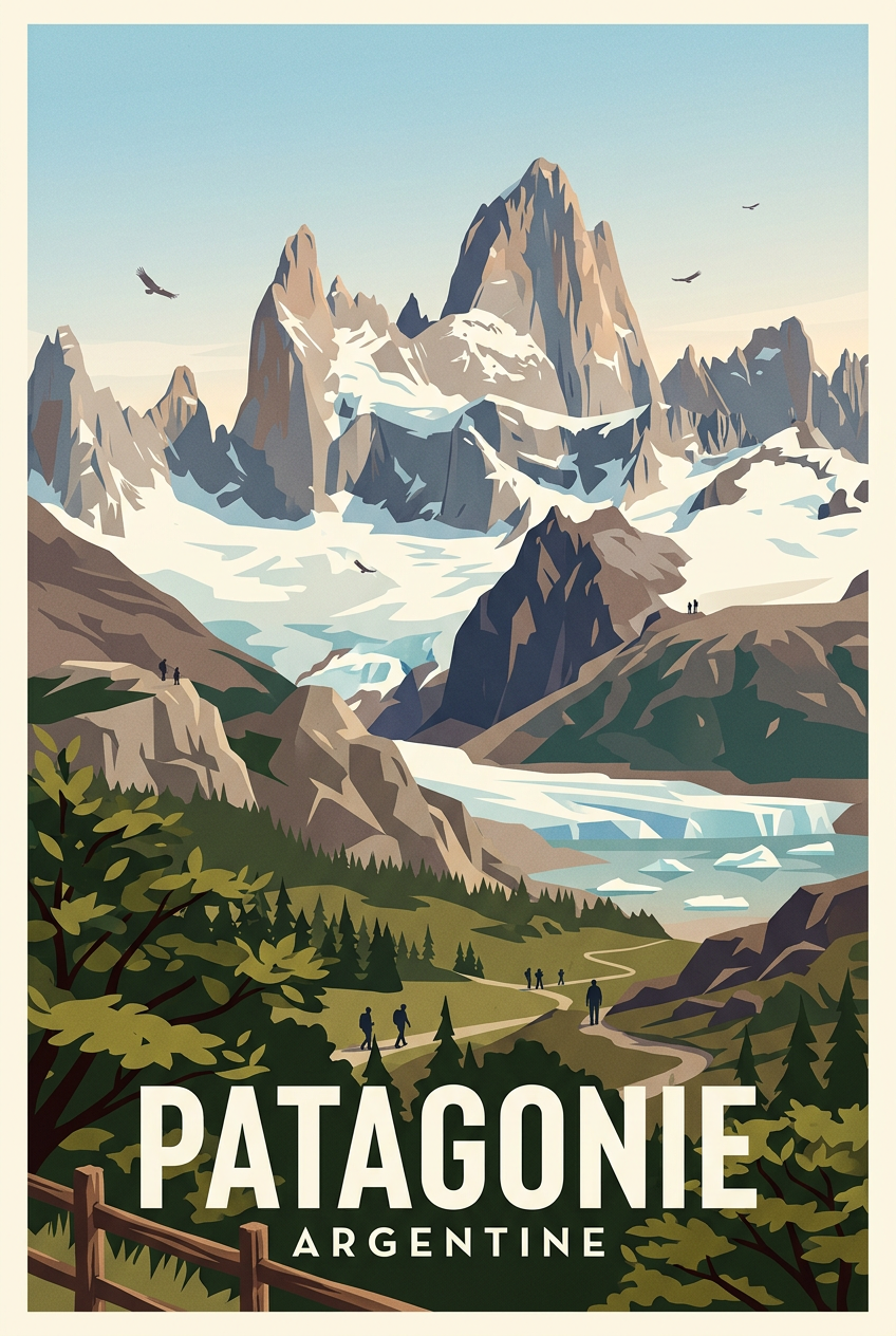 Affiche de Patagonie, poster paysages d'Argentine | Afich