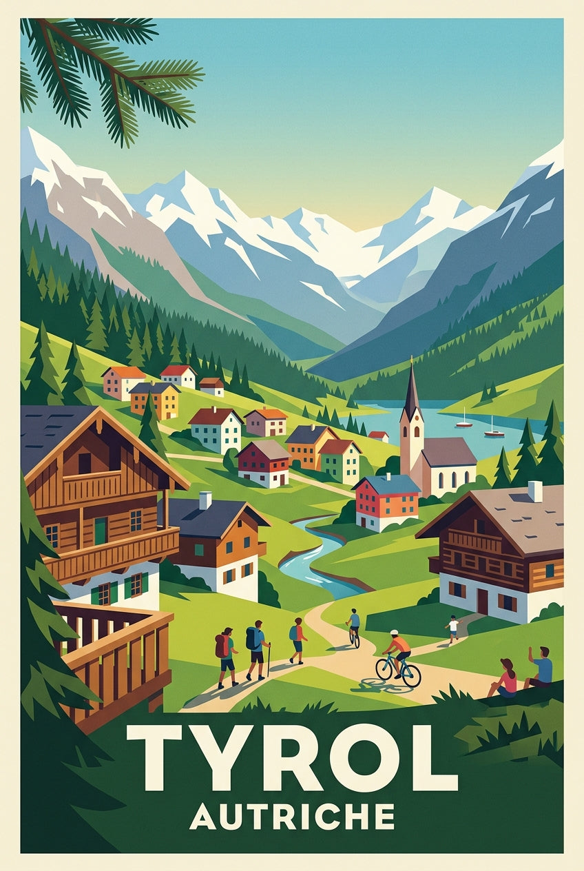 Affiche du Tyrol, poster montagnes Autriche | Afich