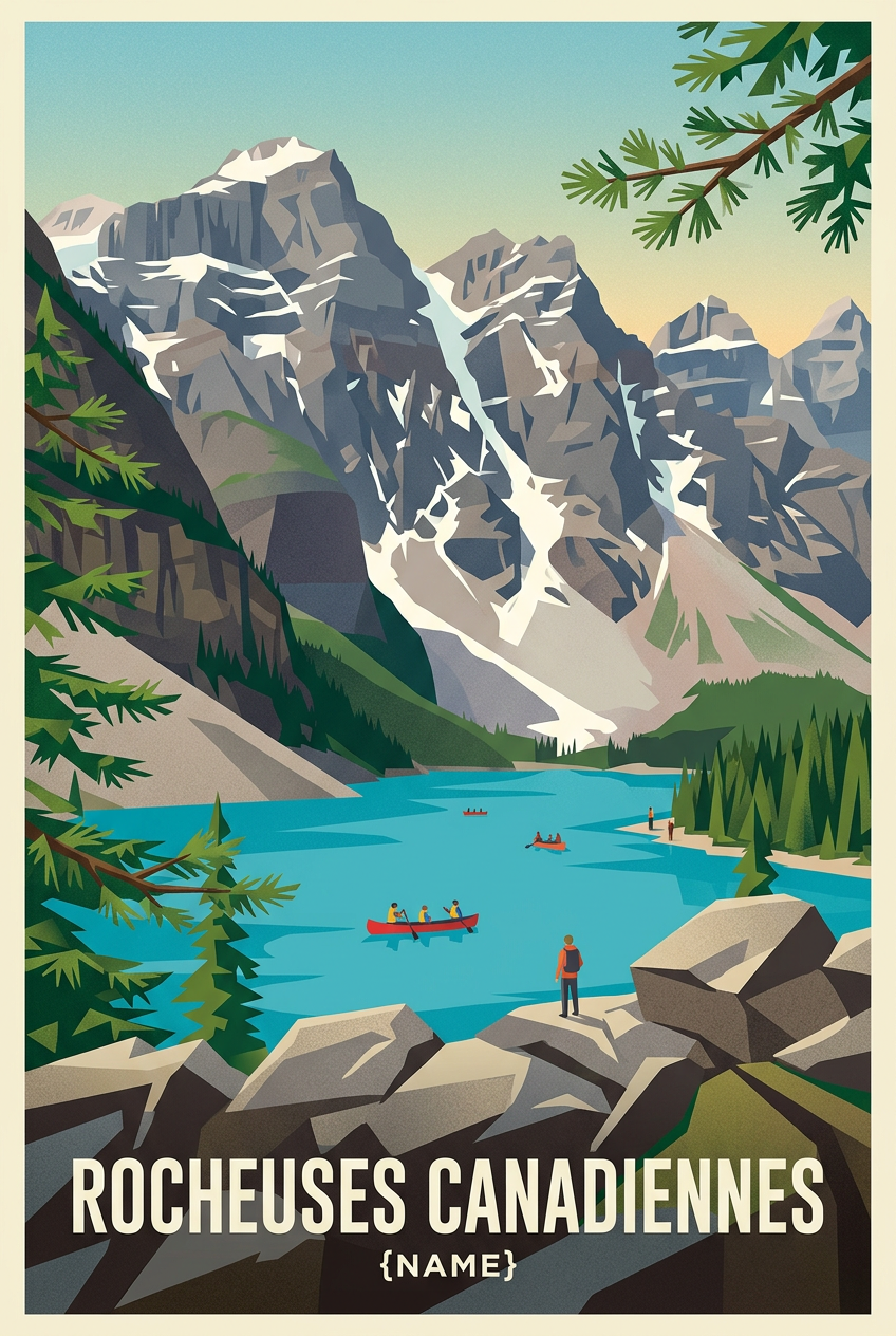Affiche des Rocheuses Canadiennes, poster montagnes | Afich