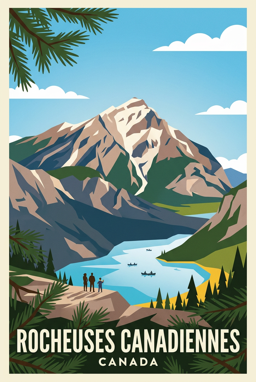 Affiche des Rocheuses Canadiennes, poster montagnes | Afich
