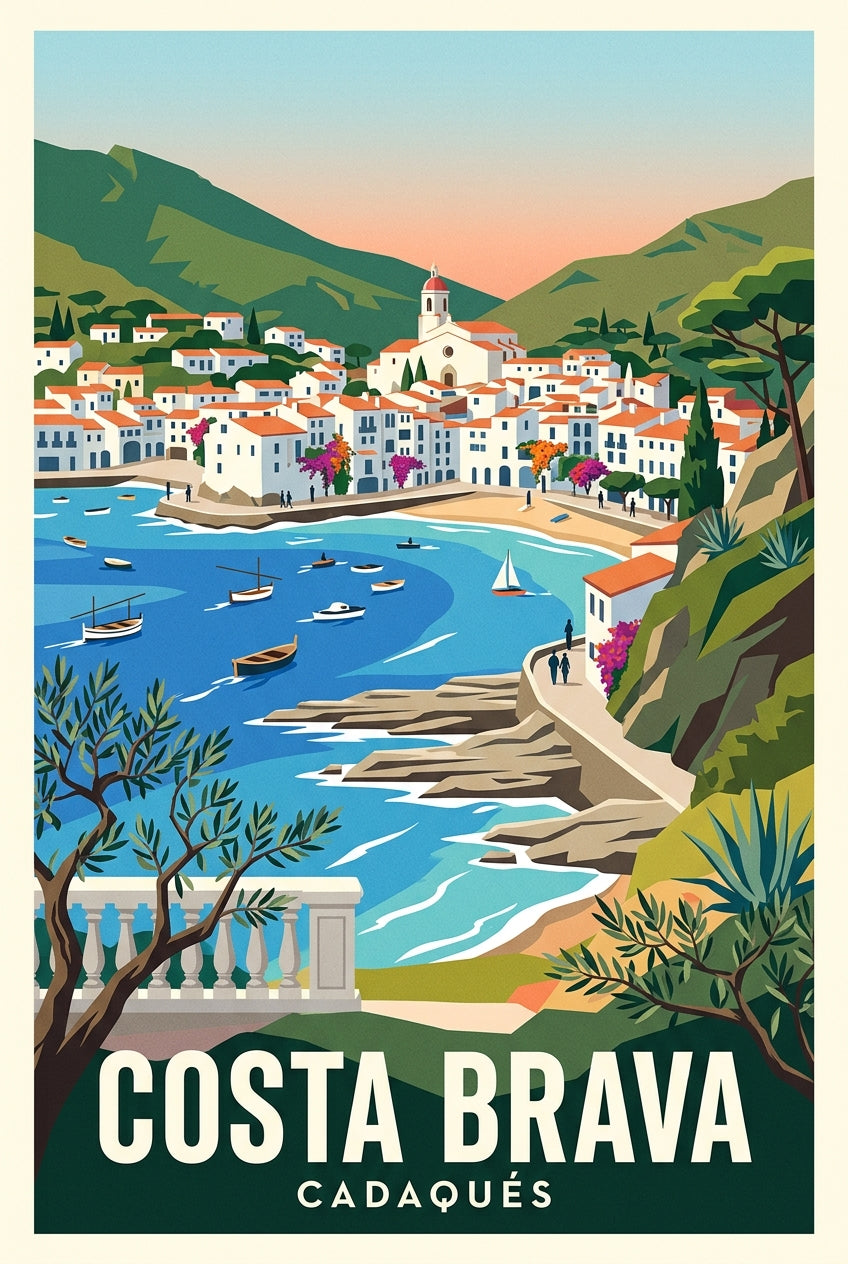 Affiche de Cadaqués, poster village de pêcheur | Afich