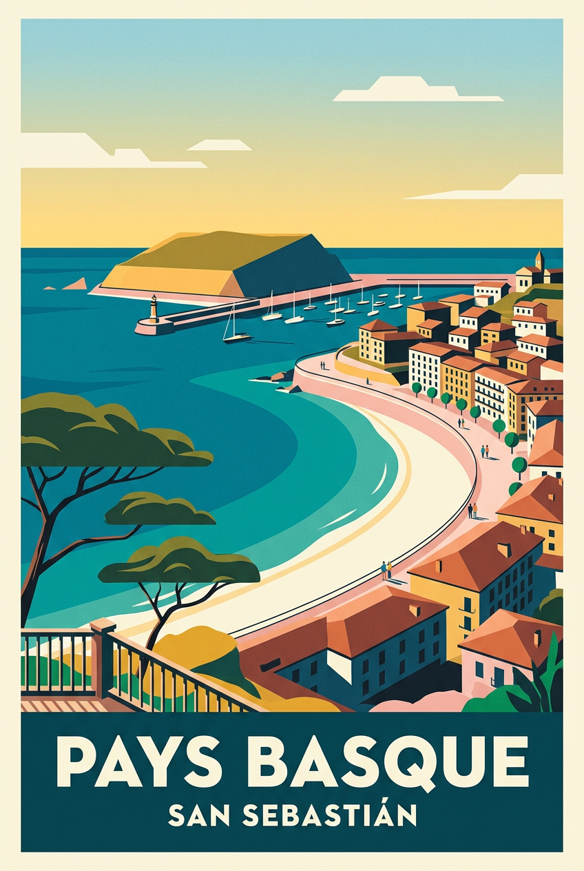 Poster de San Sebastián, Pays Basque poster | Afich