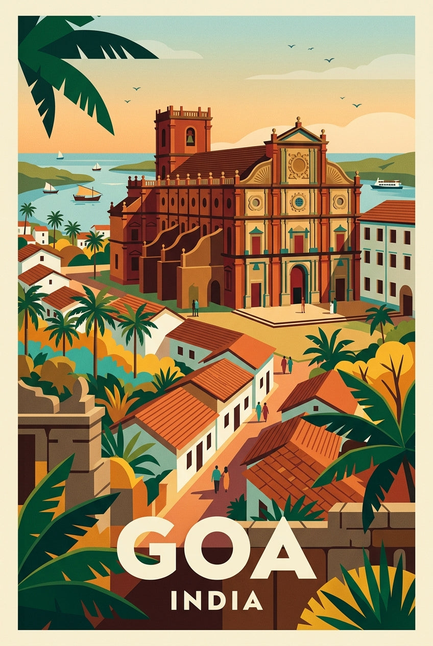Affiche de Goa, poster architecture et palmiers | Afich