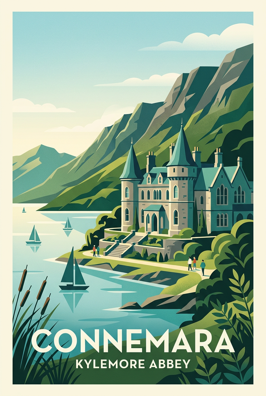 Affiche du Connemara, Kylemore Abbey poster | Afich