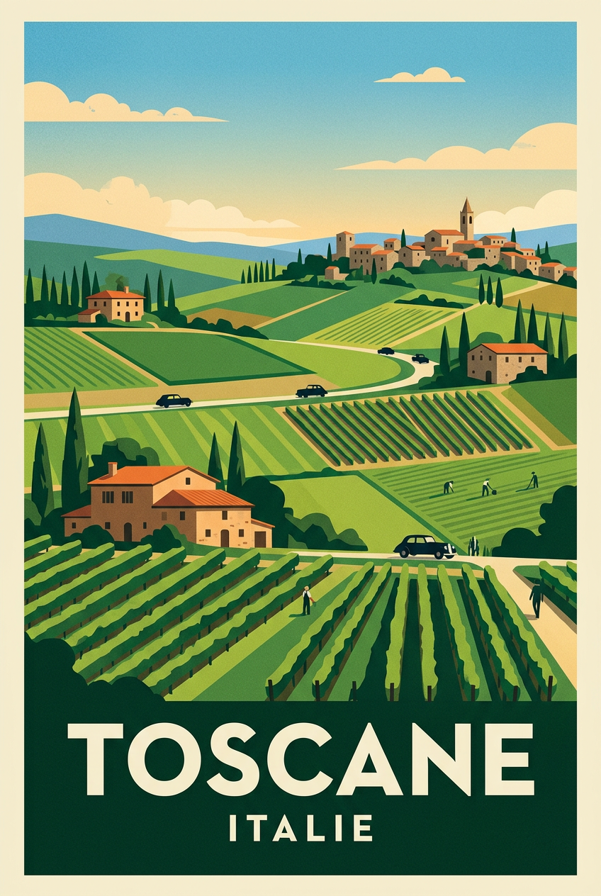 Affiche de Toscane, poster paysage d'Italie | Afich