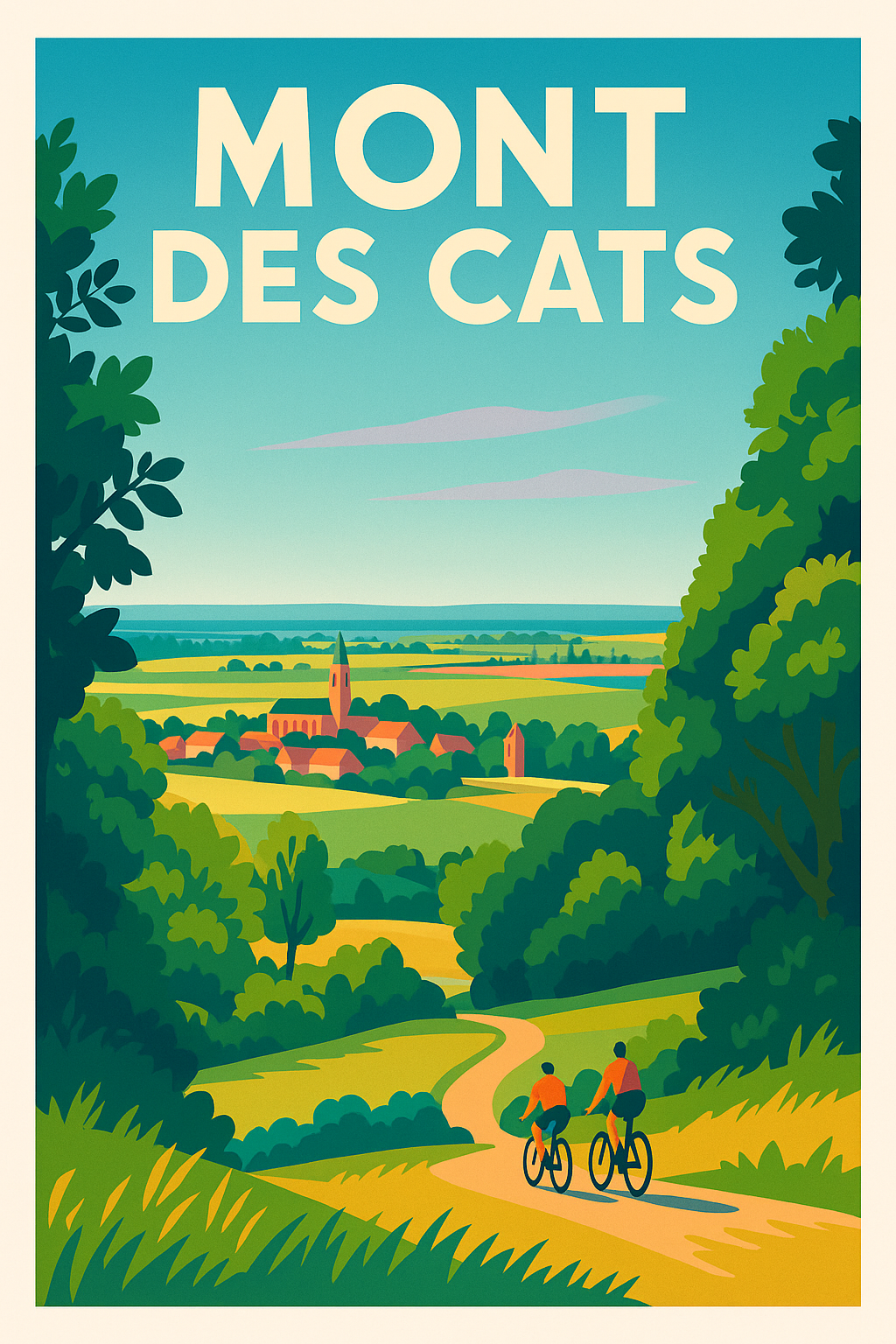 Affiche de Mont des Cats - Évasion vintage au cœur des Flandres