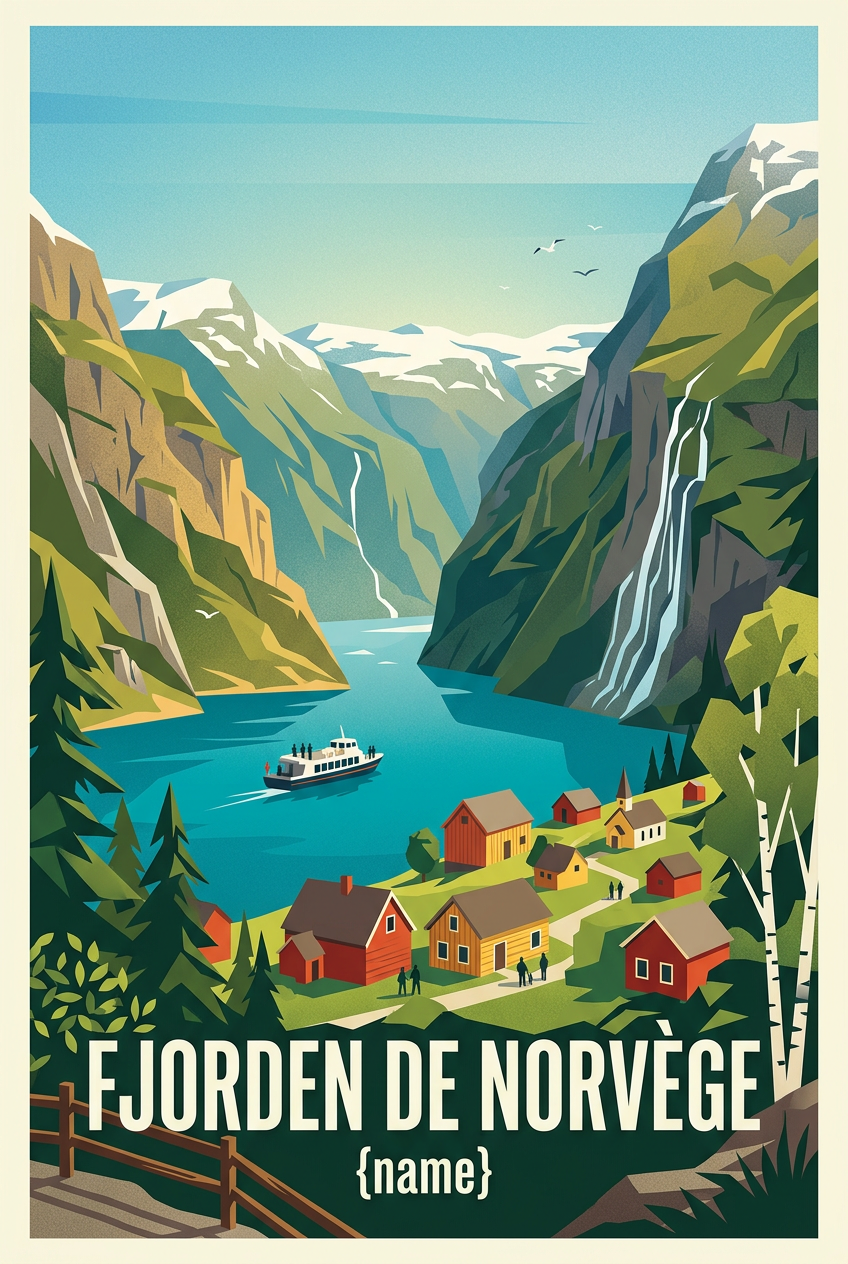 Affiche de Norvège, les fjords scandinaves | Afich