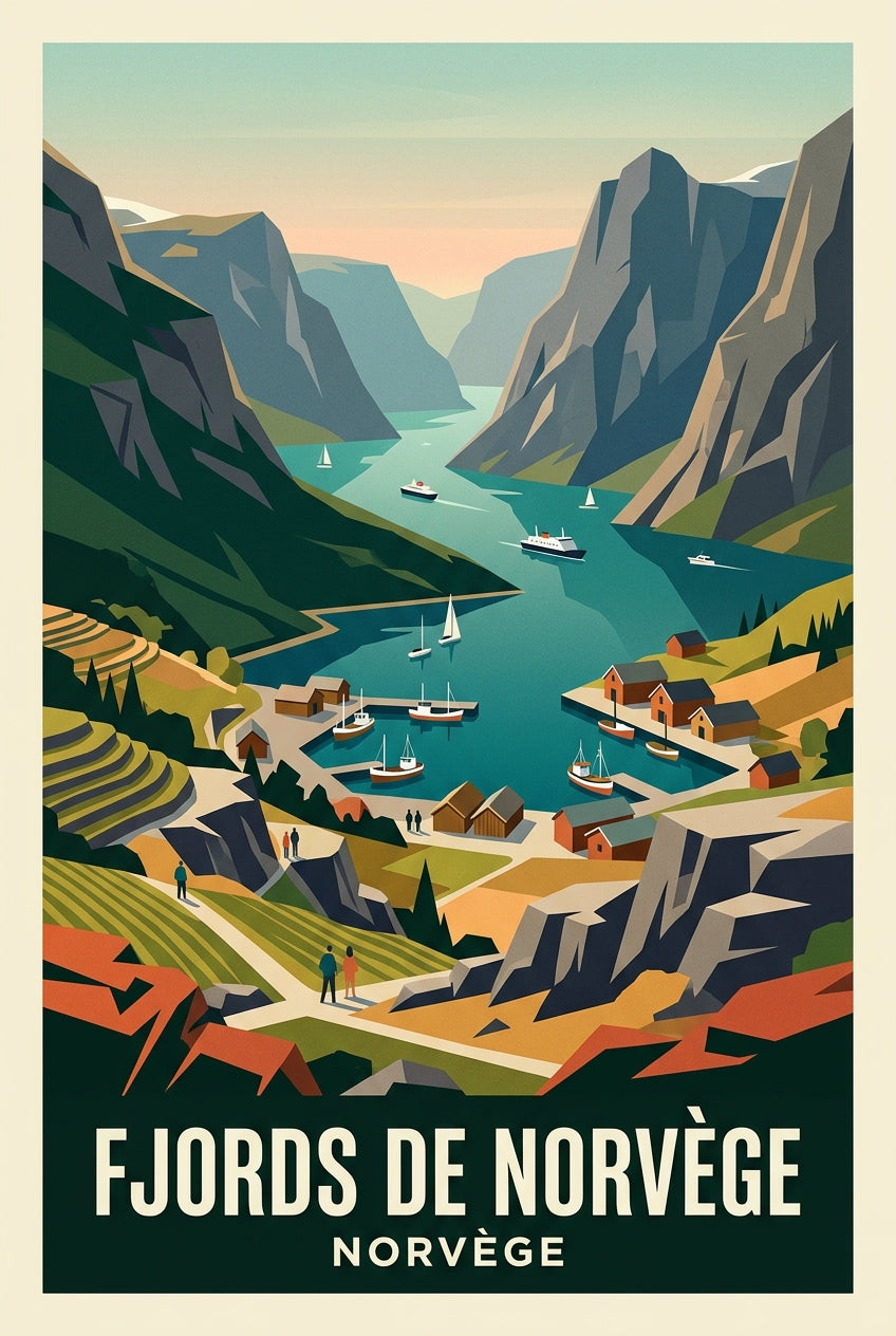 Affiche de Norvège, les fjords scandinaves | Afich
