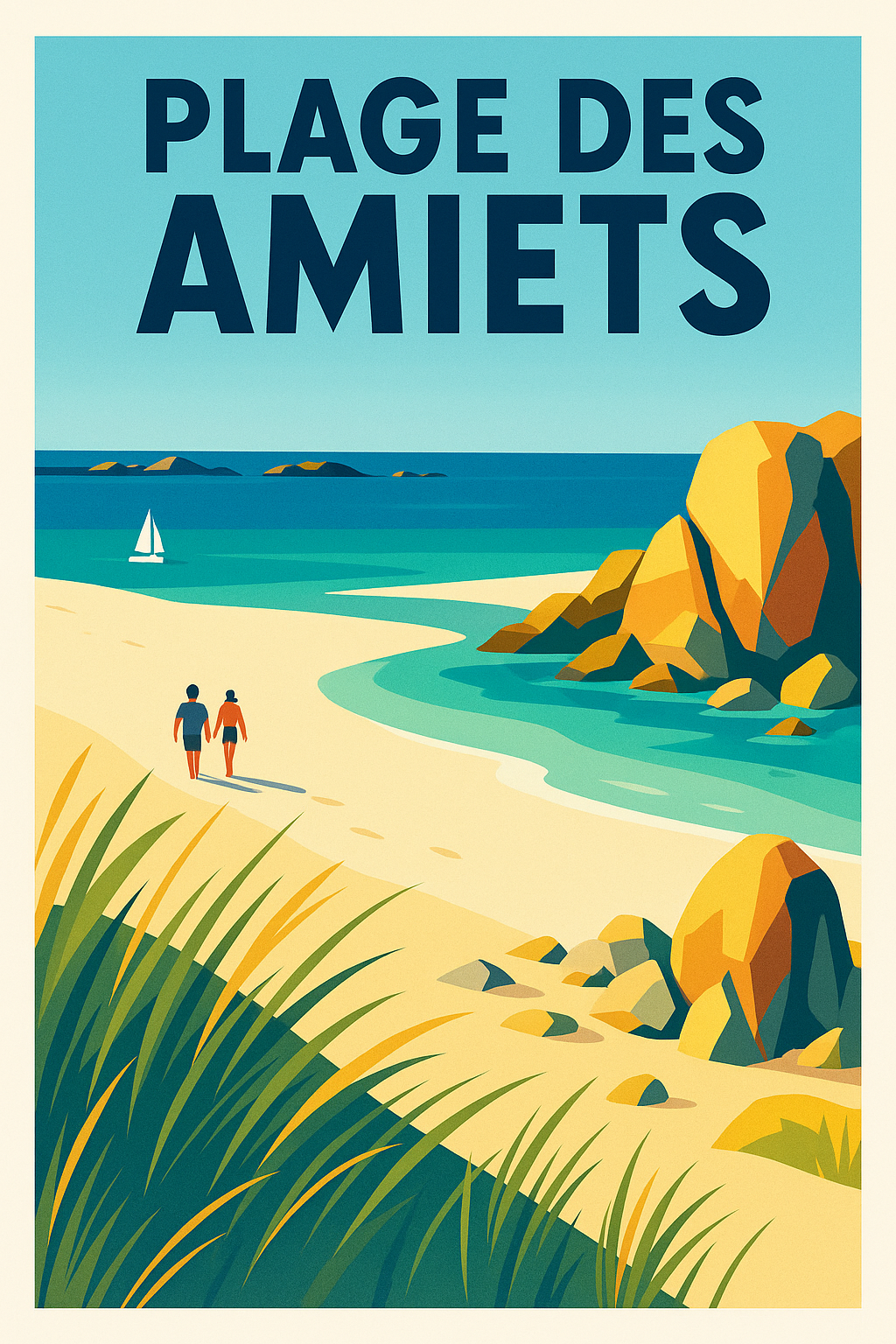 Affiche de Plage des Amiets - L'éclat sauvage du littoral breton
