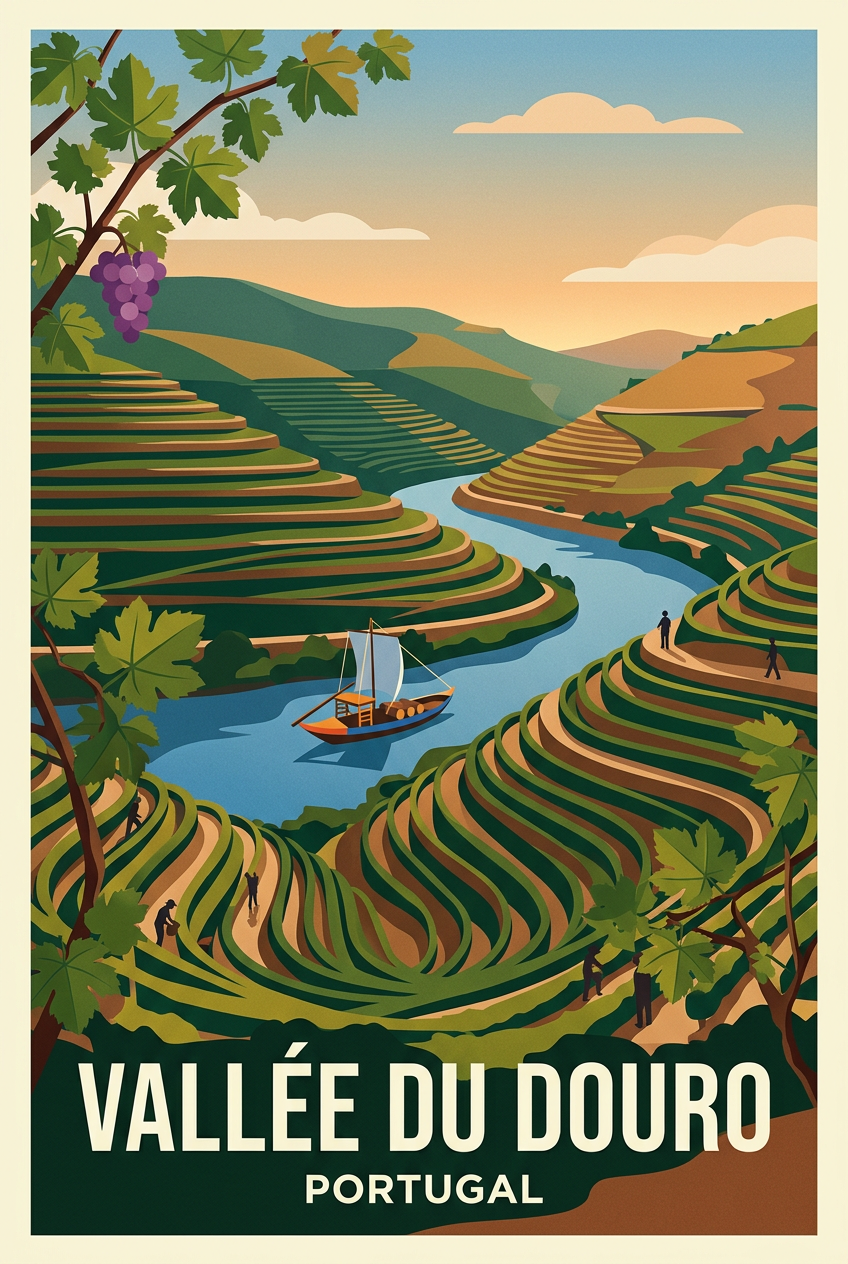 Poster de la Vallée du Douro, vignes du Portugal | Afich