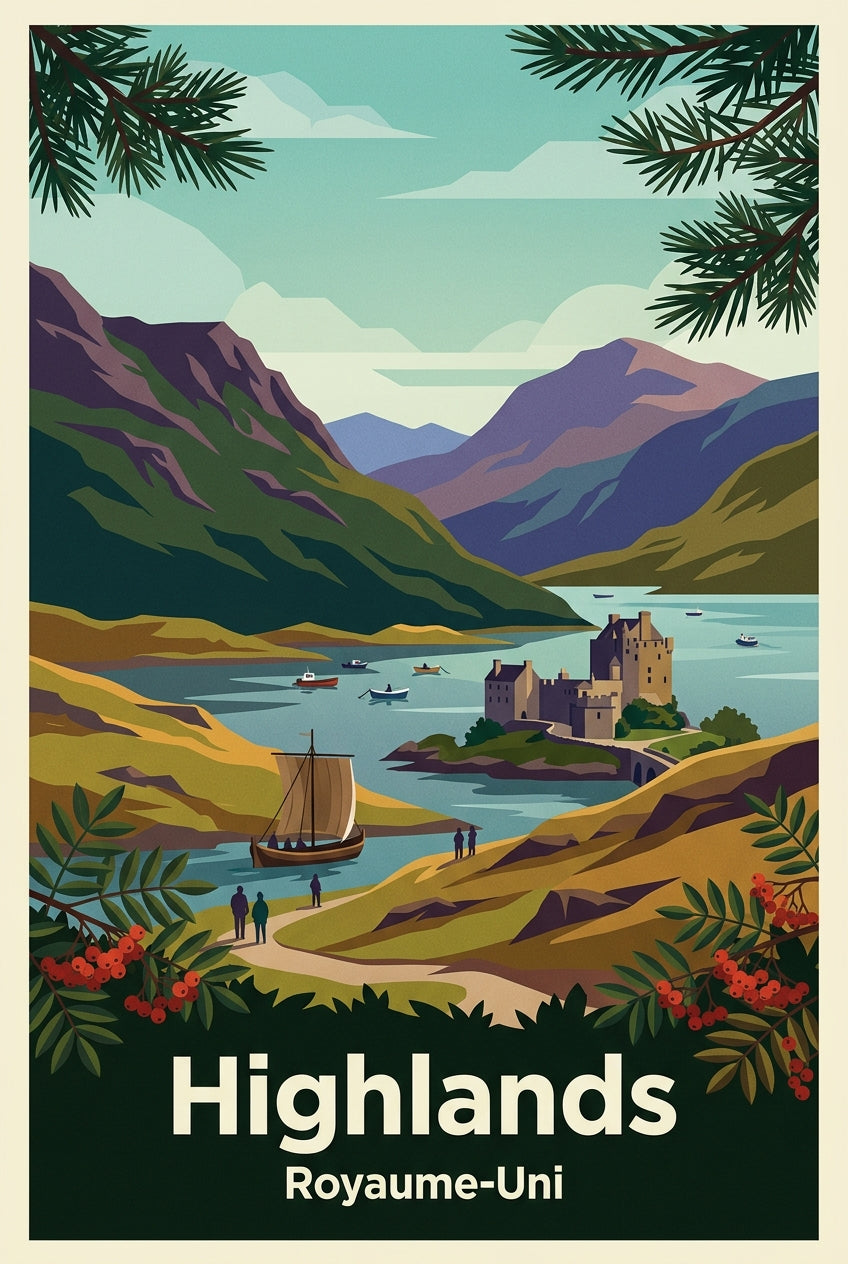 Poster des Highlands, Écosse château Eilean Donan | Afich