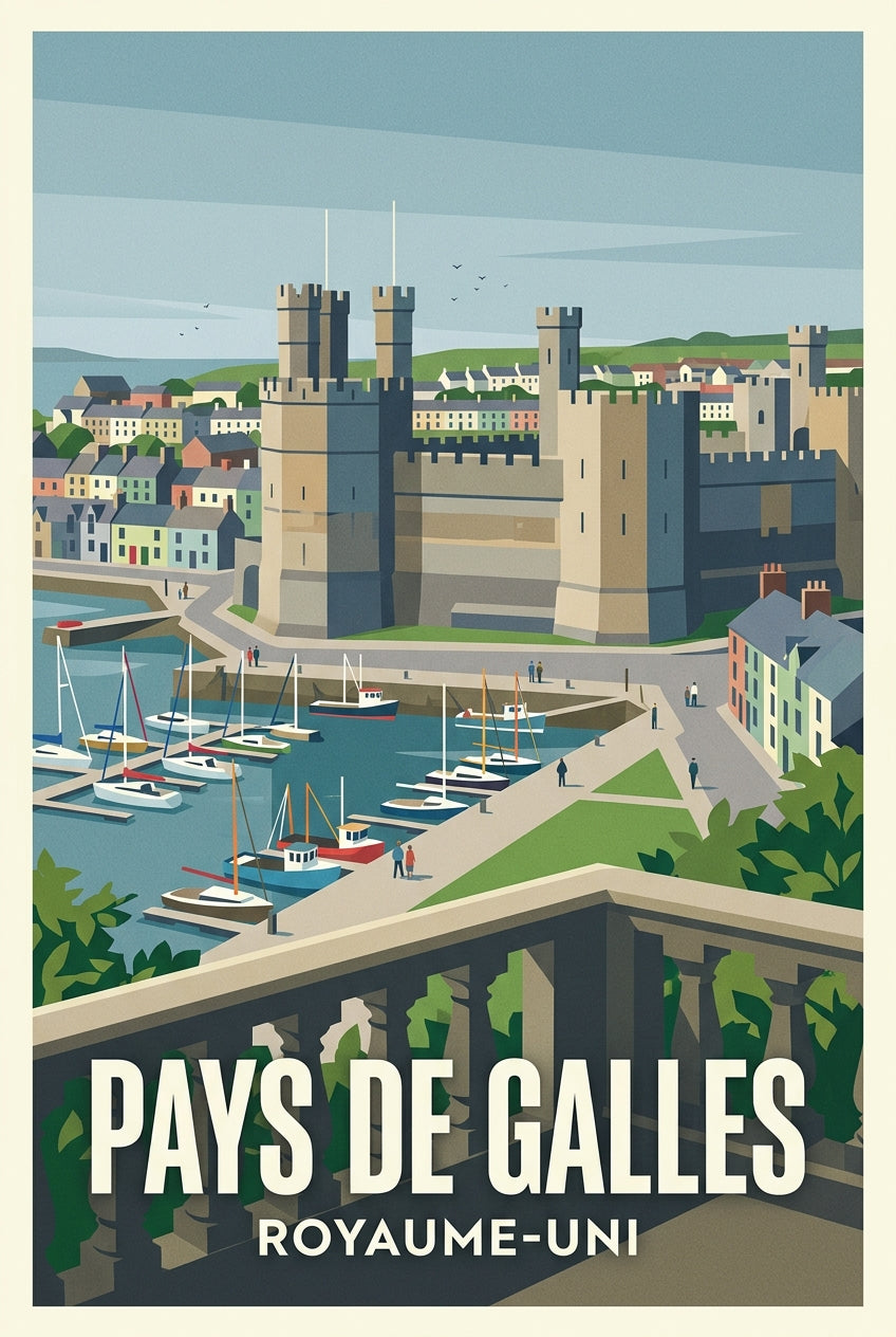 Affiche du Pays de Galles, château de Caernarfon | Afich