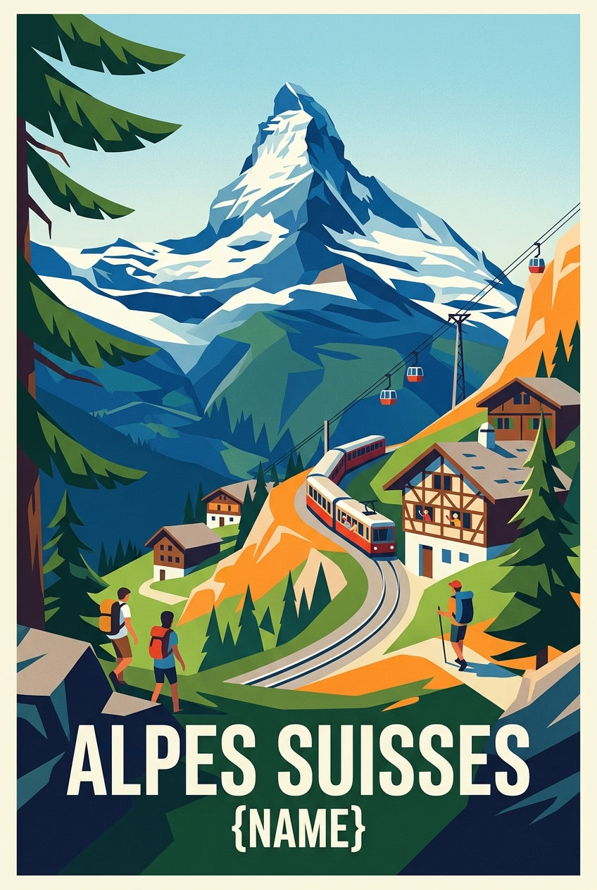Affiche des Alpes Suisses, poster de montagne | Afich