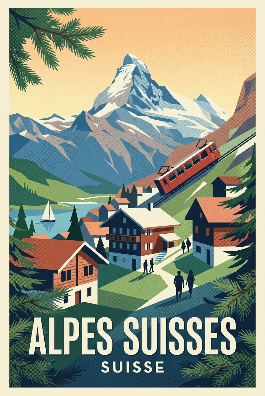 Affiche des Alpes Suisses, poster de montagne | Afich