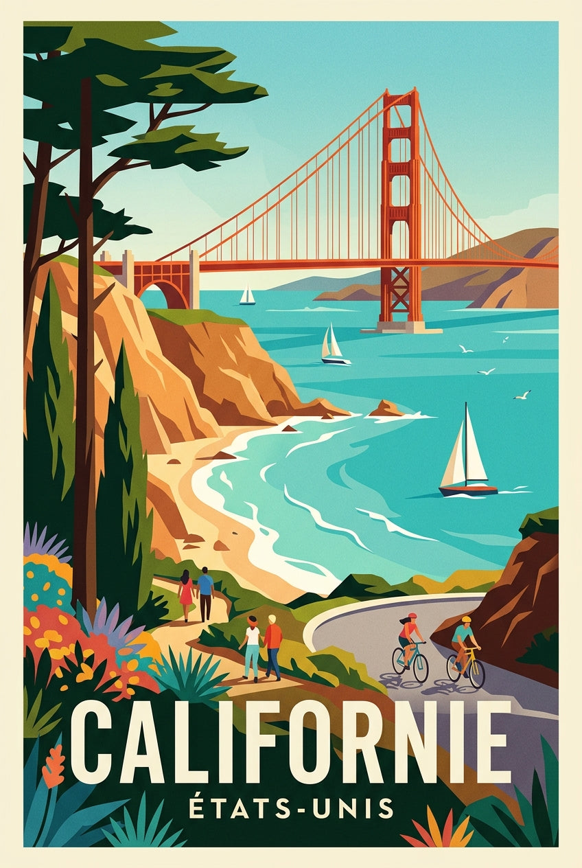 Affiche de San Francisco, Golden Gate Bridge | Afich