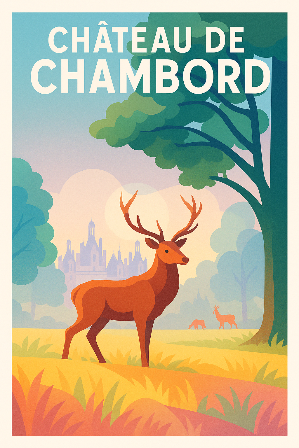Affiche de Château de Chambord - L'élégance royale au cœur de la nature