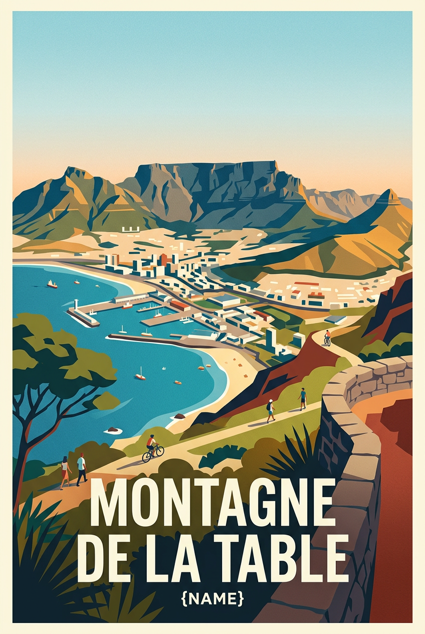 Poster Montagne de la Table, poster panorama Le Cap | Afich