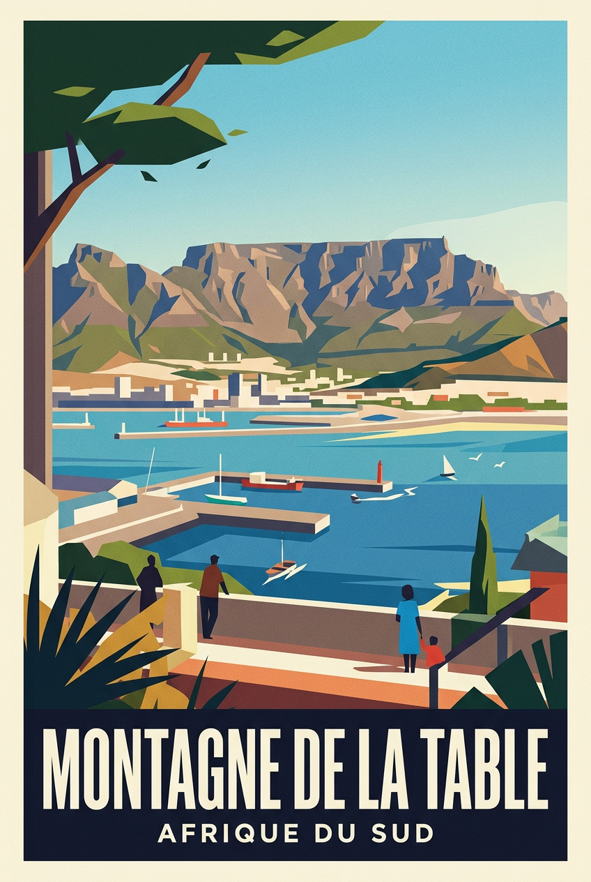 Poster Montagne de la Table, poster panorama Le Cap | Afich