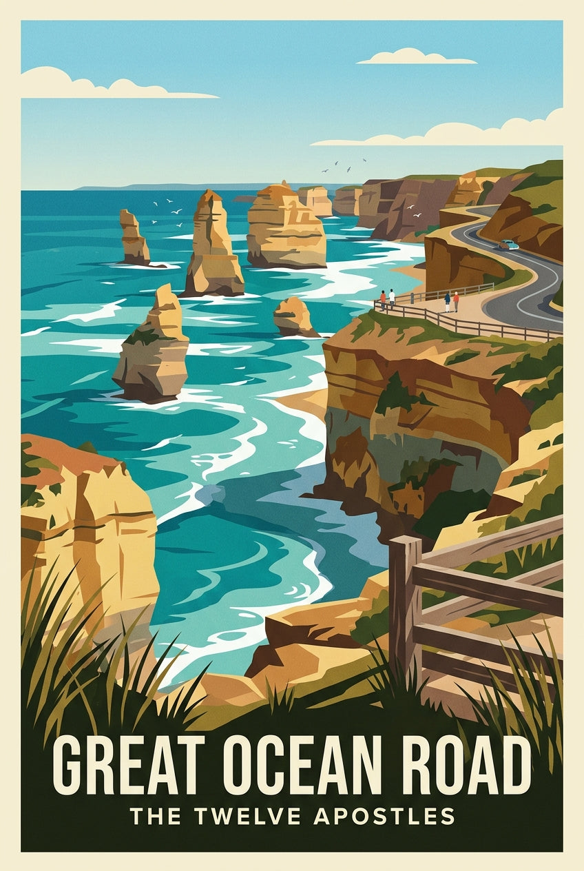Affiche de la Great Ocean Road, les Twelve Apostles | Afich