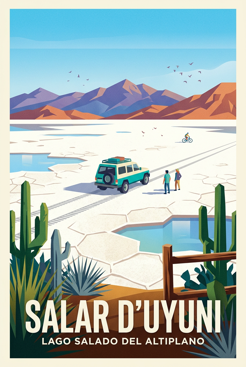 Affiche du Salar d'Uyuni, poster voyage Bolivie | Afich