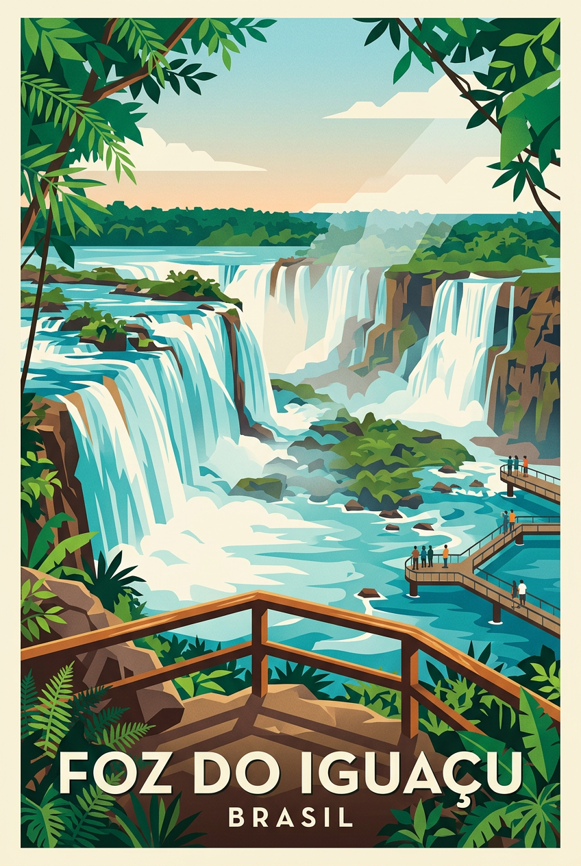 Affiche de Foz do Iguaçu, poster chutes d'eau | Afich