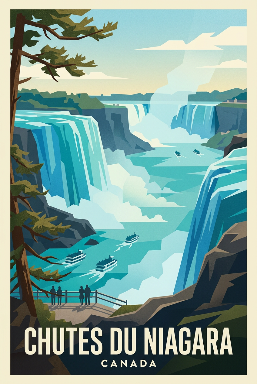 Affiche des Chutes du Niagara, poster Canada | Afich