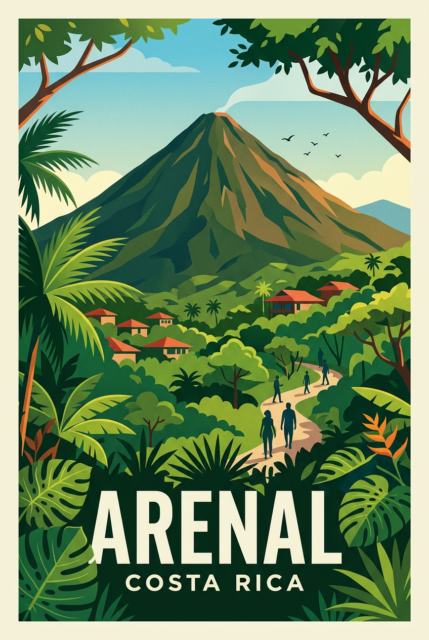 Affiche du Costa Rica, volcan Arenal | Afich