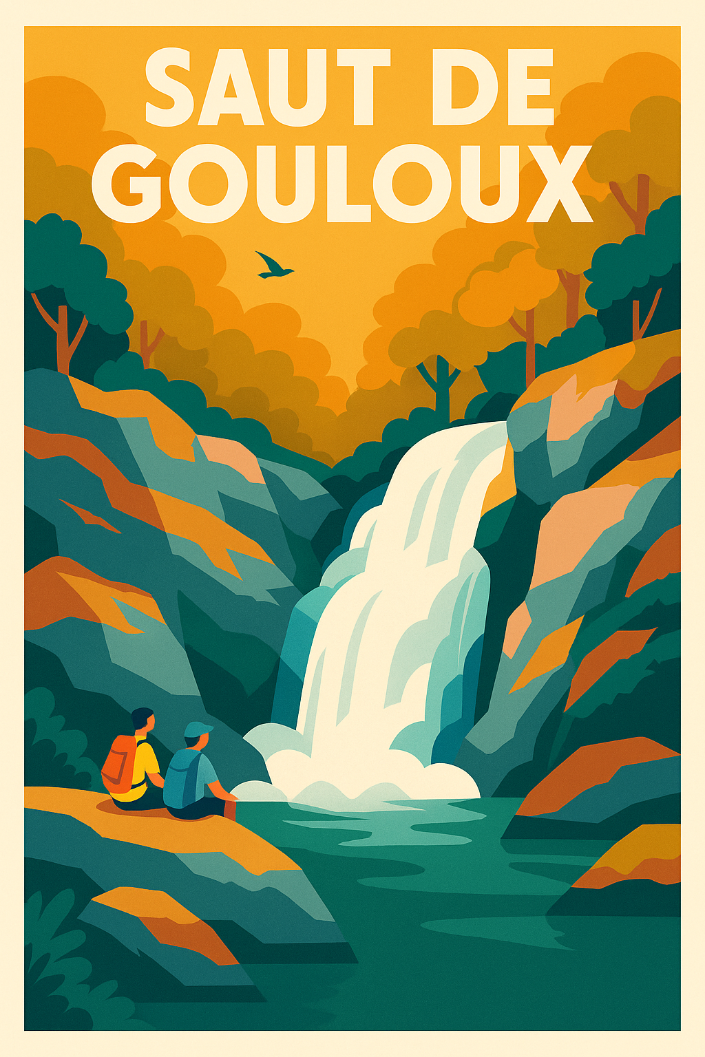Affiche de Saut de Gouloux - L'éclat sauvage de la cascade du Morvan