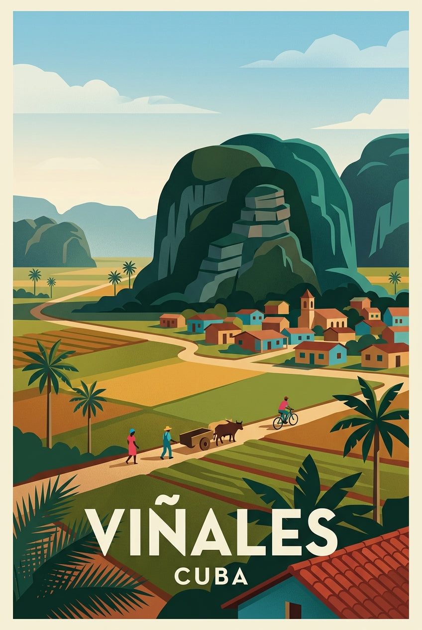 Affiche de Viñales, poster Cuba paysage | Afich